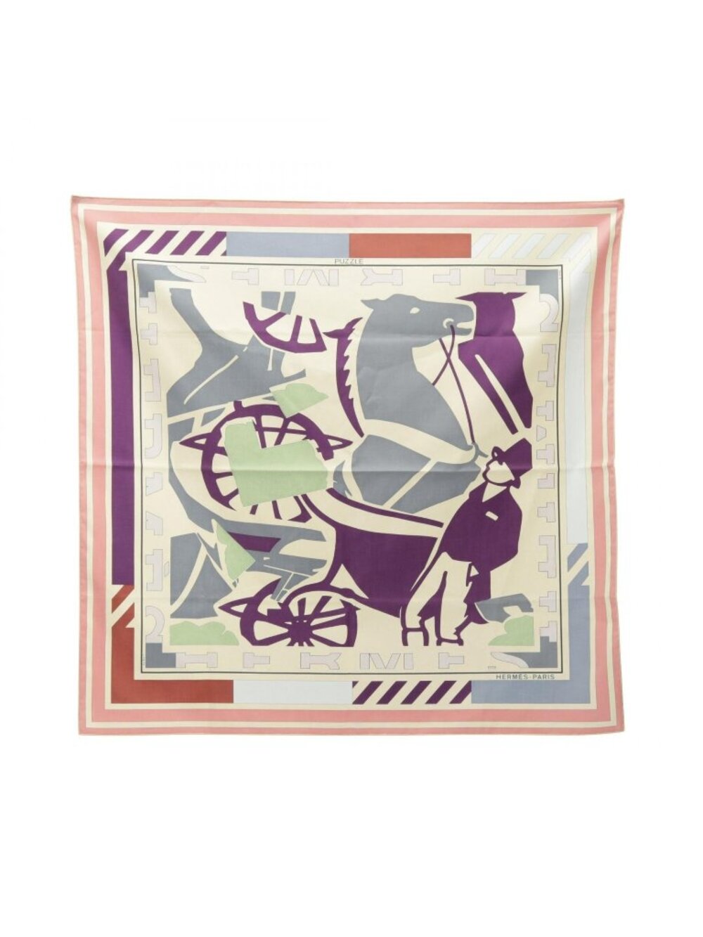 Hermes Scarf Carre 70 Puzzle Cotton